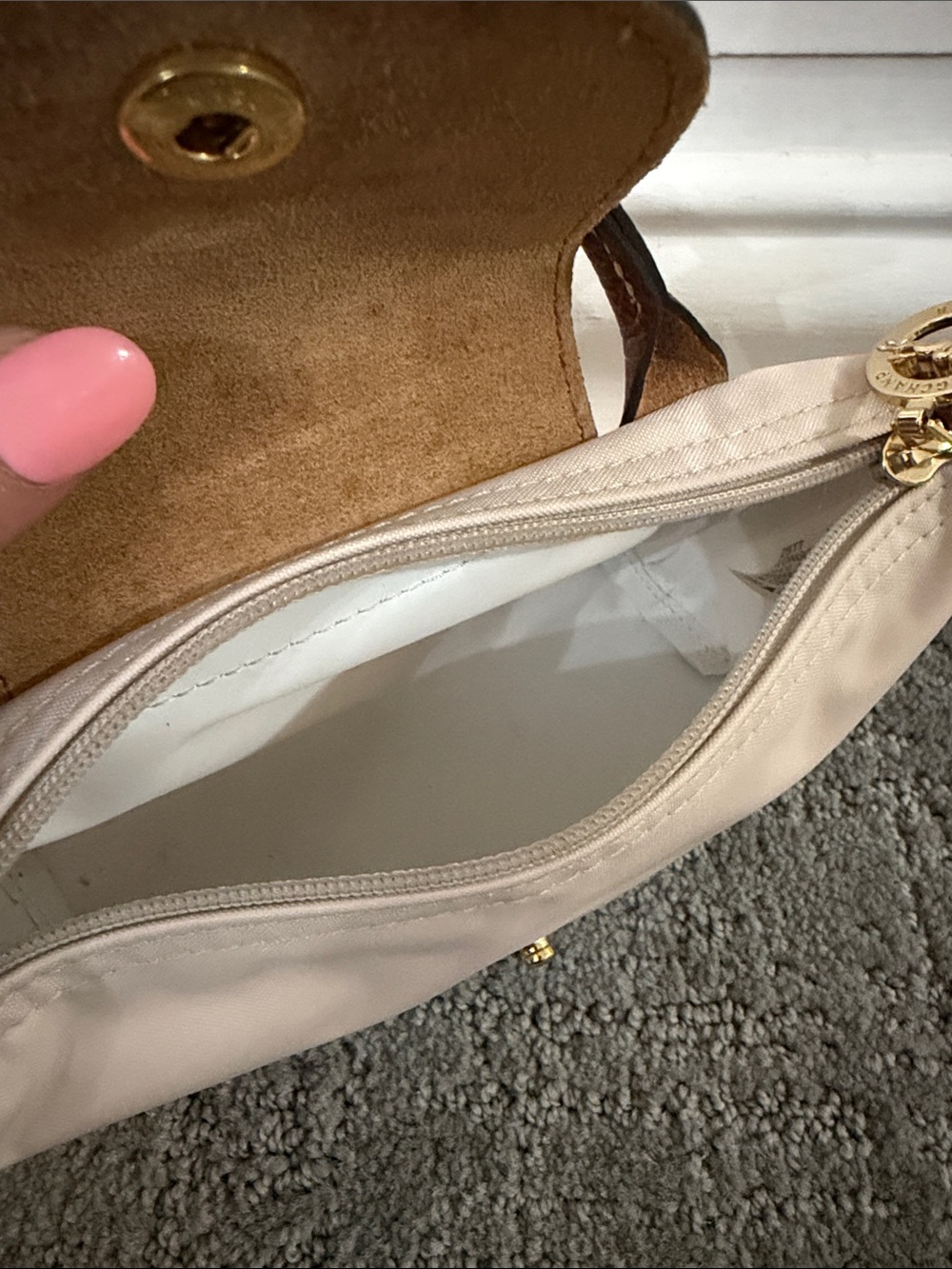 Longchamp Le Pliage Original Mini Pouch in Paper - Picture 5 of 7
